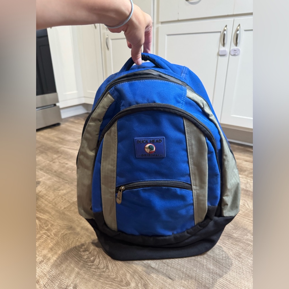 Backpack Duck Head Adjustable Straps Multiple Pockets Zippers Book Bag